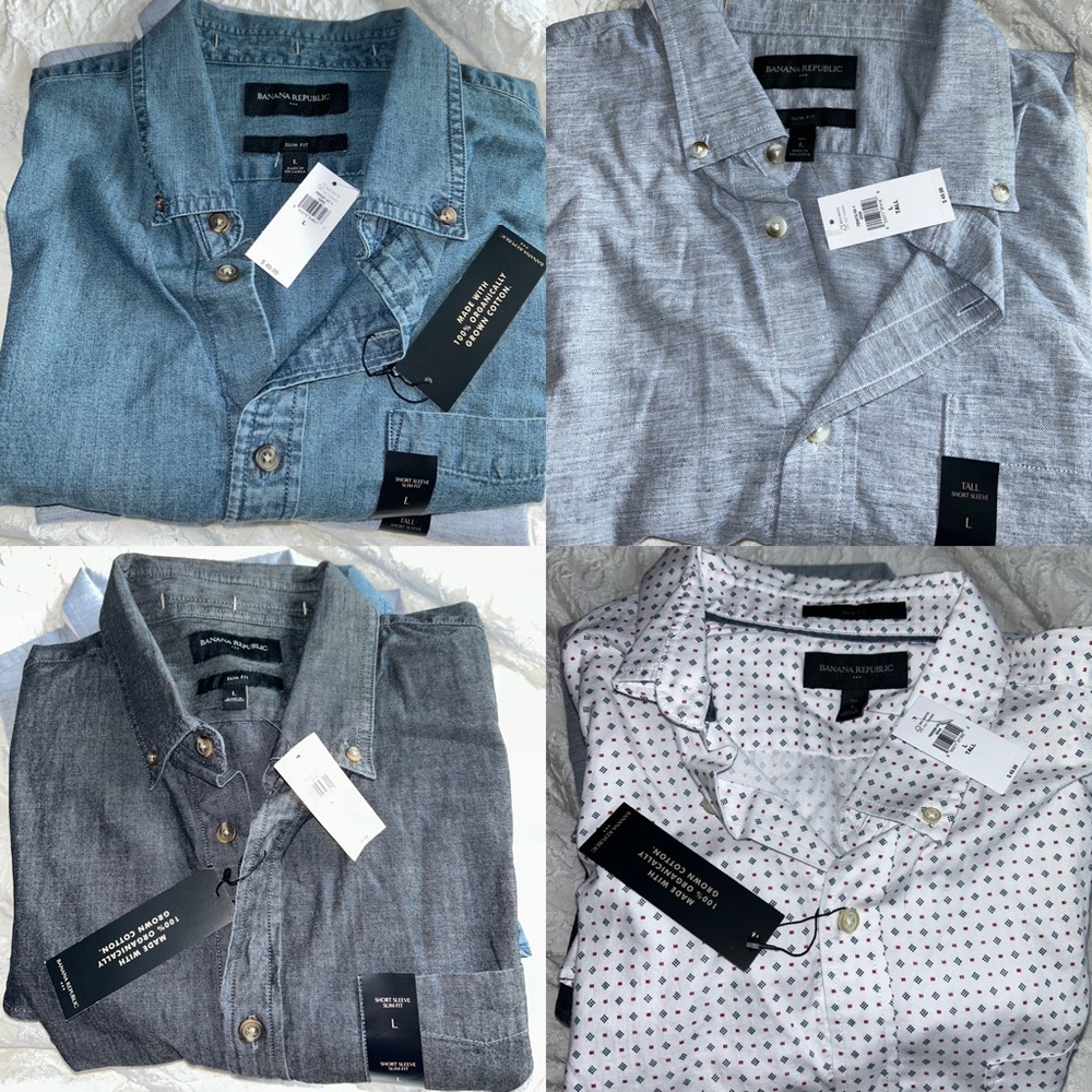 BUNDLE NWT Banana Republic men’s button short short sleeve shirts
